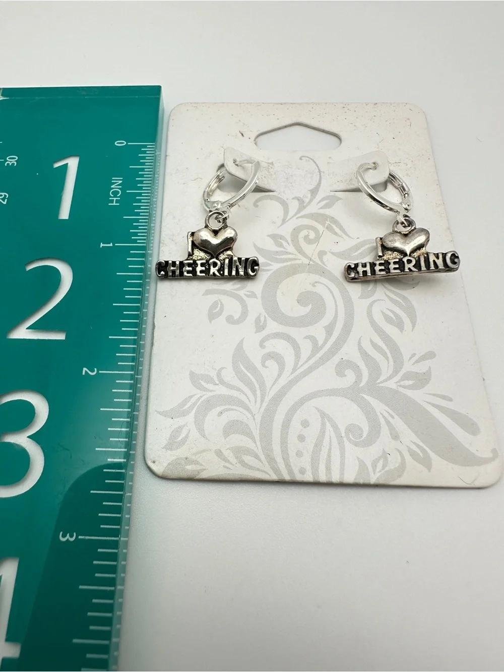 Silver 'Cheering' Hoop Charm Earrings - Silver Cheer Charms